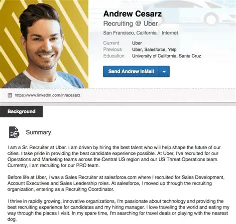 A professional LinkedIn profile