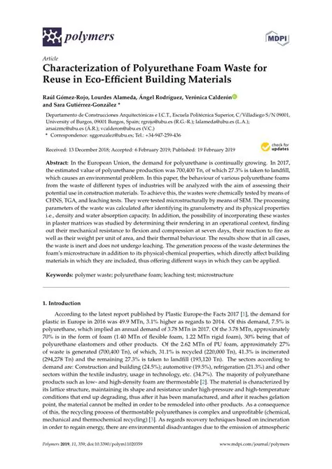 Characterization of Polyurethane Foam
