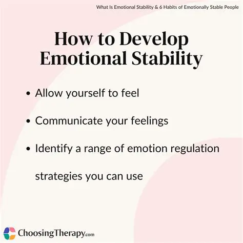 Determine Actions to Maintain Physical and Emotional Stability