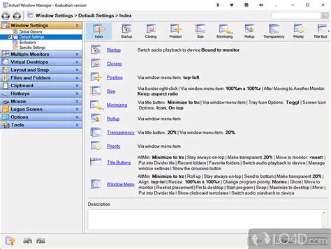 Features of Actual Window Manager