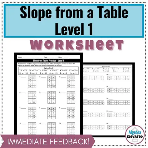 Finding the Slope from a Table of Values