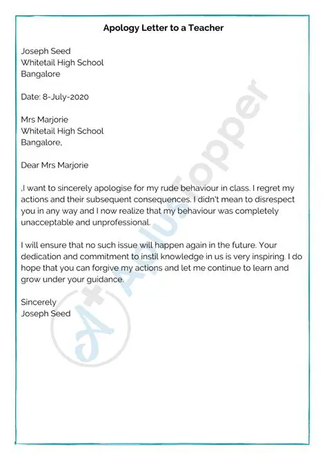 How to Write a Letter of Apology to Your Class Teacher