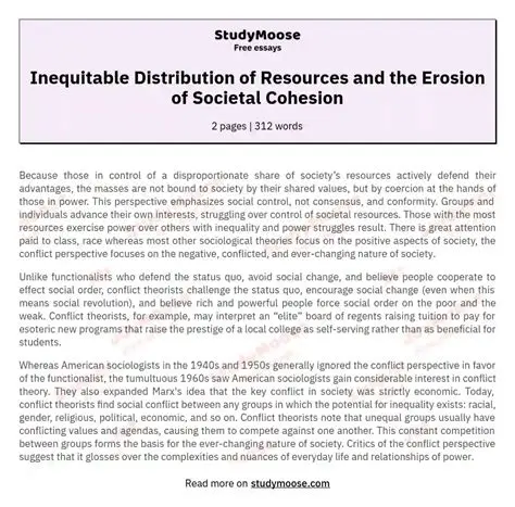 Inequitable Distribution of Resources