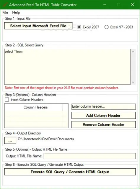 Key Features of Advanced Excel To HTML Table Converter