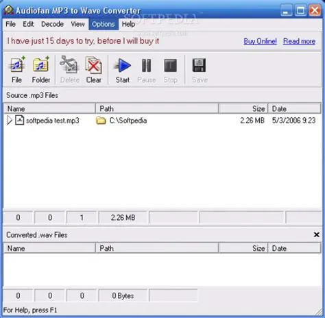 Key Features of Audiofan Wave to MP3 Converter