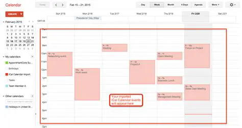 Key Features of iCal Web Calendar