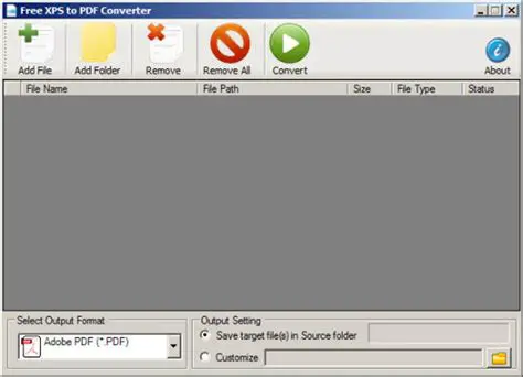 Key Features of the Free XPS to PDF Converter