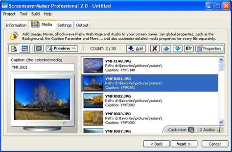 Main Features of Advanced Screensaver Maker