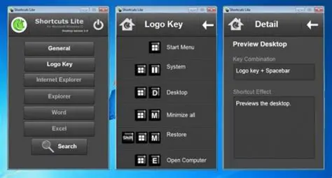 Main Features of Shortcuts Lite