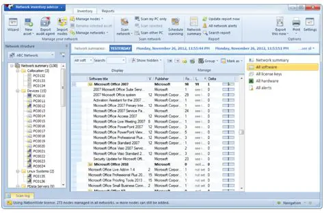 Network Software and Hardware Inventory
