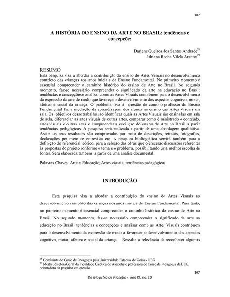 Os Primeiros Registros do Ensino da Arte no Brasil