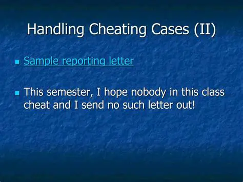 Reporting cheating is crucial