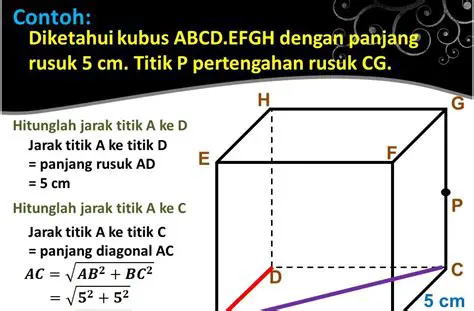 Tentukan jarak antara titik B dan garis DE
