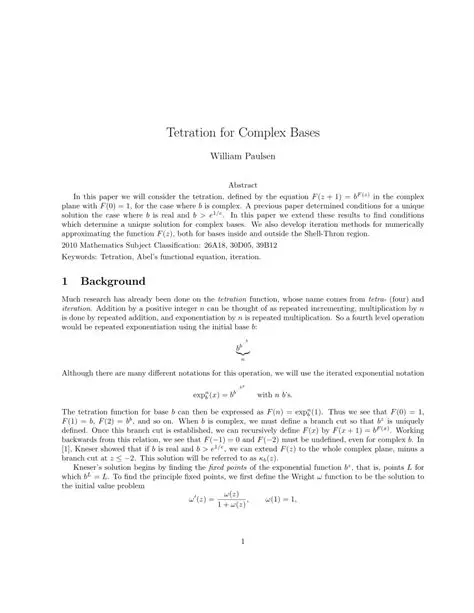 Tetration is a complex operation
