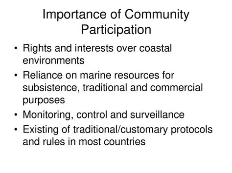 The Importance of Community Participation