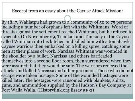 The Reasons Behind the Cayuse Attack