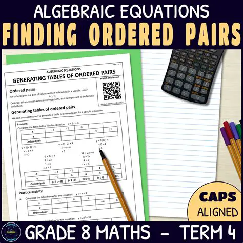 The Tables of Ordered Pairs