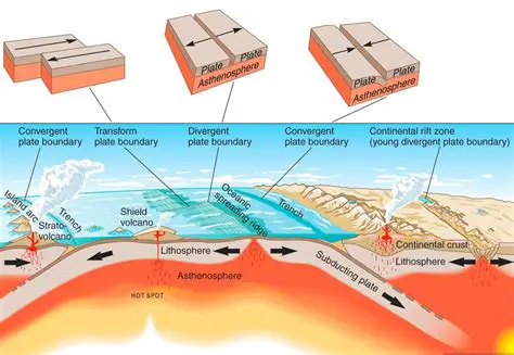 Types of volcanoes found at tectonic plate boundaries