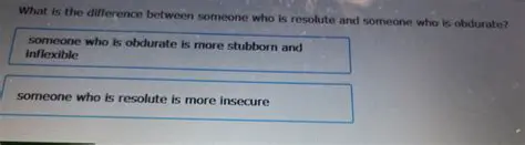 Understanding the Difference Between Obdurate and Resolute