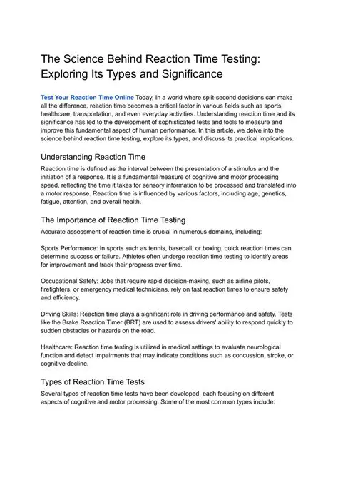 Understanding the Science Behind Reaction Time and Stimulus Response
